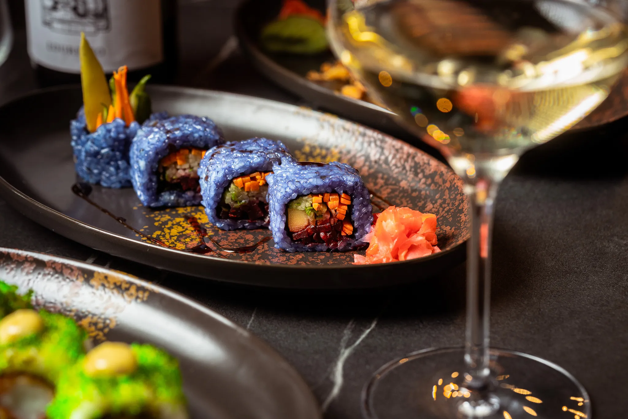 Blue Matcha Garden Roll Sushi